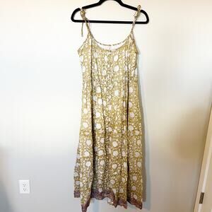 Marea floral tie straps cotton front button dress large‎